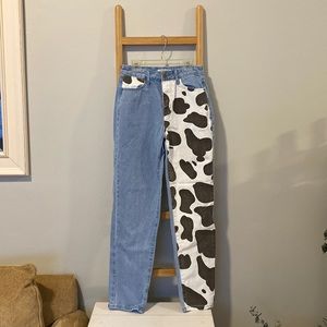 Machine Cow Print Jeans